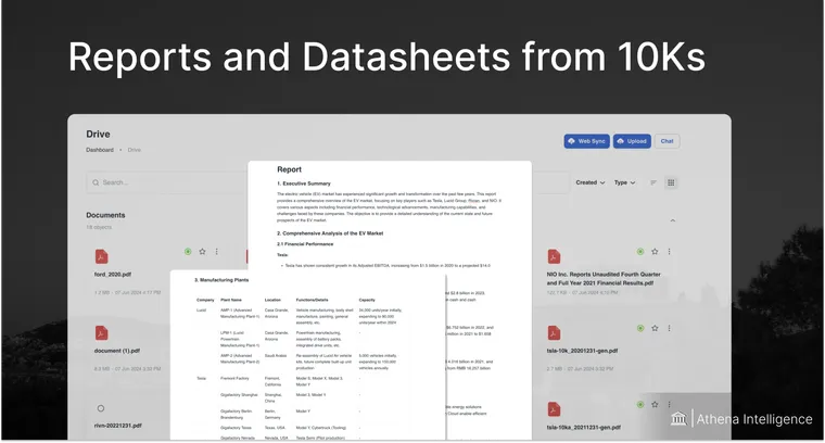 Generate reports and datasheets from annual reports with Athena